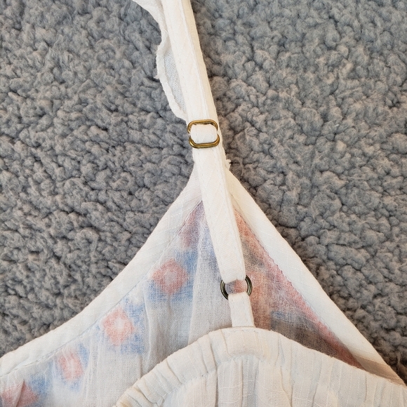 Area Star Maria Checked & Embroidered Asymmetrical Pull Over Cotton Dress Sz L - Picture 12 of 16